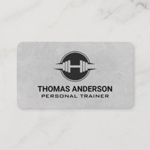 Dumbbell Weight Logo Health Fitness Business Card
