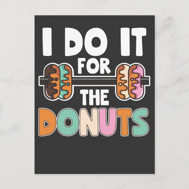 Dumbbell Weightlifting Doughnut Dessert Gym Workou Postcard (Front)