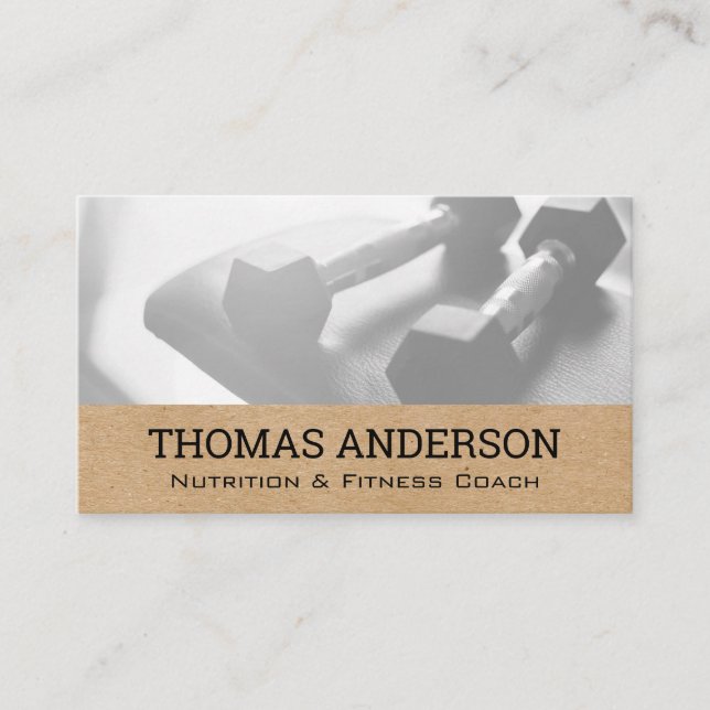 Dumbbell Weights | Fitness Health Business Card (Front)