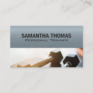 Dumbbells   Metallic Texture Business Card