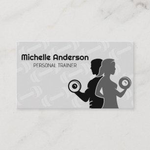 Dumbbells People Working Out Business Card