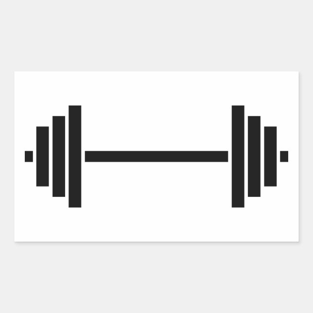 Dumbbells Rectangular Sticker (Front)