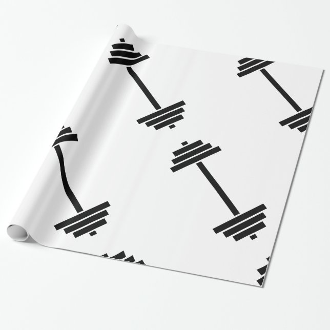 Dumbbells Wrapping Paper (Unrolled)