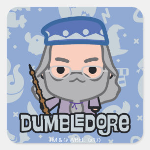 Dumbledore Cartoon Character Art Square Sticker