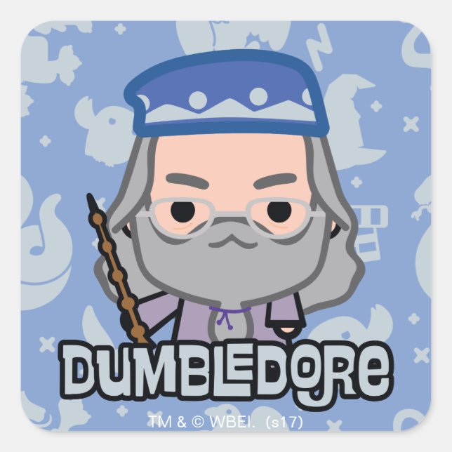 Dumbledore Cartoon Character Art Square Sticker (Front)