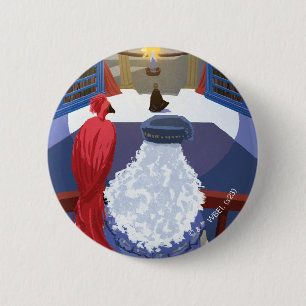 Dumbledore & Fawkes on Balcony 6 Cm Round Badge