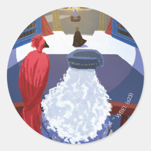 Dumbledore & Fawkes on Balcony Classic Round Sticker