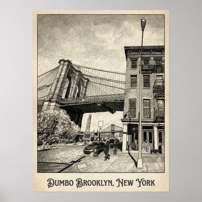 DUMBO Brooklyn New York — Iconic Bridge Poster (Front)