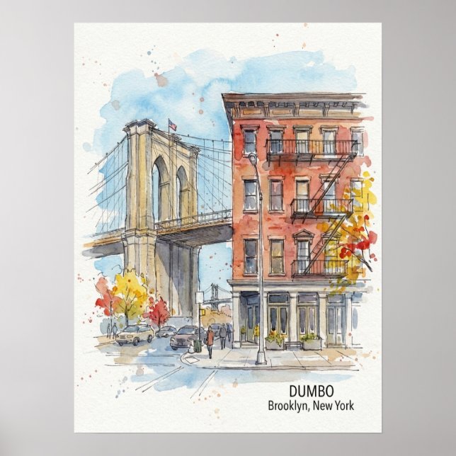 DUMBO Brooklyn New York — Iconic Bridge Poster (Front)