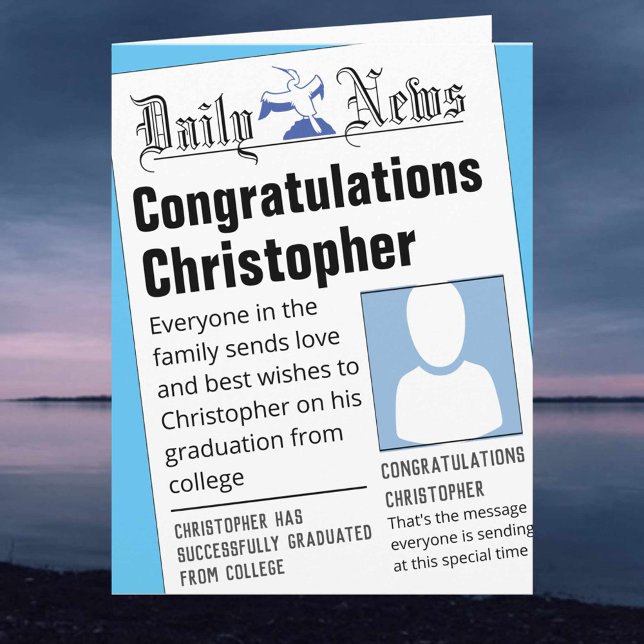 Dummy Newspaper Headlines Graduation Card (Creator Uploaded)