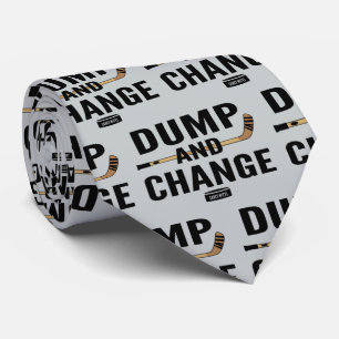 Dump and Change Hockey on silver grey Tie