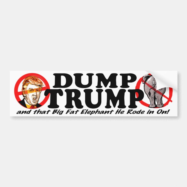 Dump Donald Trump 2016 Bumper Sticker (Front)