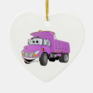 Dump Truck 2 Axle Purple Cartoon Ceramic Tree Decoration