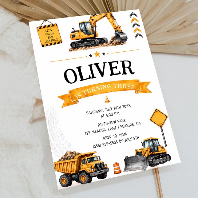 Dump Truck 3rd Birthday Invitation (Creator Uploaded)