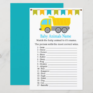 Dump truck Baby Animals Name Game