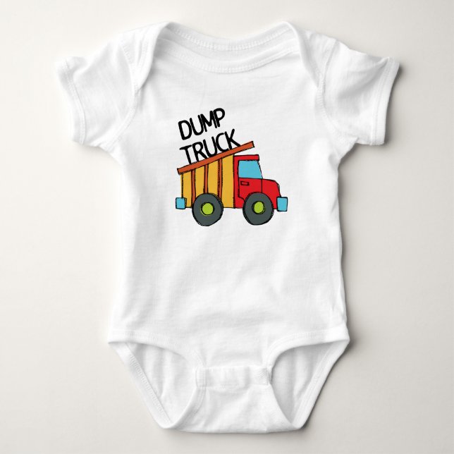 Dump Truck Baby Bodysuit (Front)