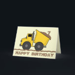 Dump Truck Birthday Card<br><div class="desc">A birthday card featuring an illustration of a dump truck filled with dirt. Personalise with age in dirt. Customisable text below reads "Happy Birthday." Personalise the inside with your message. Look for matching invitations and postage in the "Birthdays" category of Jill's Paperie.</div>
