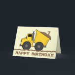 Dump Truck Birthday Card<br><div class="desc">A birthday card featuring an illustration of a dump truck filled with dirt.  Personalise with age in dirt.  Customisable text below reads "Happy Birthday." Personalise the inside with your message.  Look for matching invitations and postage in the "Birthdays" category of Jill's Paperie.</div>