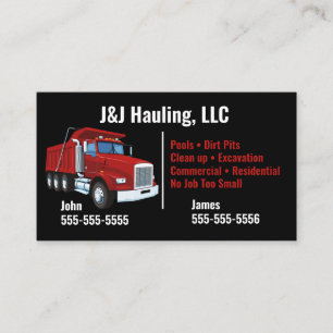 Dump Truck Business Card 