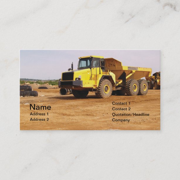 Dump Truck Business Cards Zazzle UK