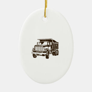 Dump Truck Ceramic Tree Decoration