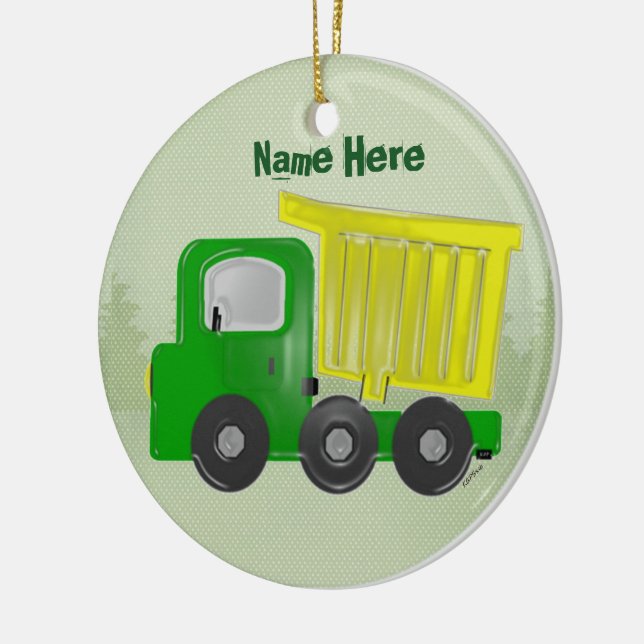 Dump Truck Christmas Ornament (personalise) (Left)