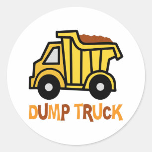Dump Truck Classic Round Sticker