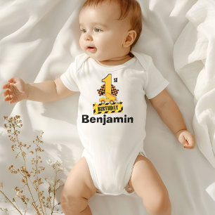 Dump Truck Construction 1st Birthday Party Baby Bodysuit