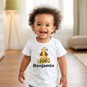 Dump Truck Construction 1st Birthday Party Baby T-Shirt