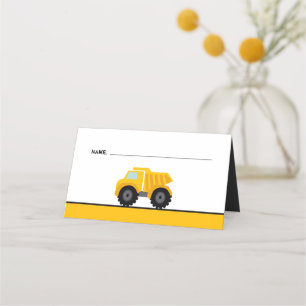 Dump Truck Construction Birthday Place Card