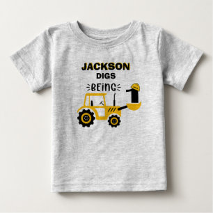 Dump Truck Construction Boys First Birthday Baby T-Shirt