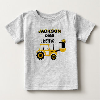 Dump Truck Construction Boys First Birthday Baby T-Shirt