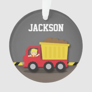 Dump Truck Construction Builder Boys Room Decor Ornament
