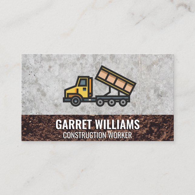 Dump Truck | Construction Business Card (Front)