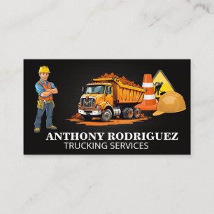 Dump Truck Construction Equipment Worker Business Card