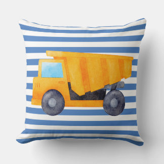 Dump Truck Construction Theme Kids Room Cushion