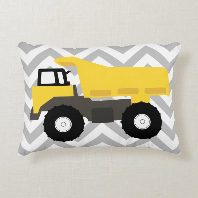 Dump Truck Construction Trucks Decorative Cushion (Front)