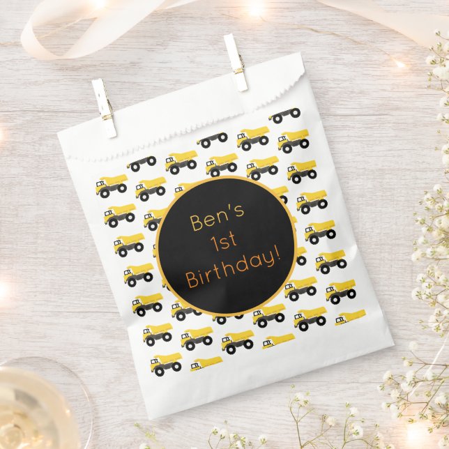 Dump Truck Construction Trucks Favour Bags (Clipped)