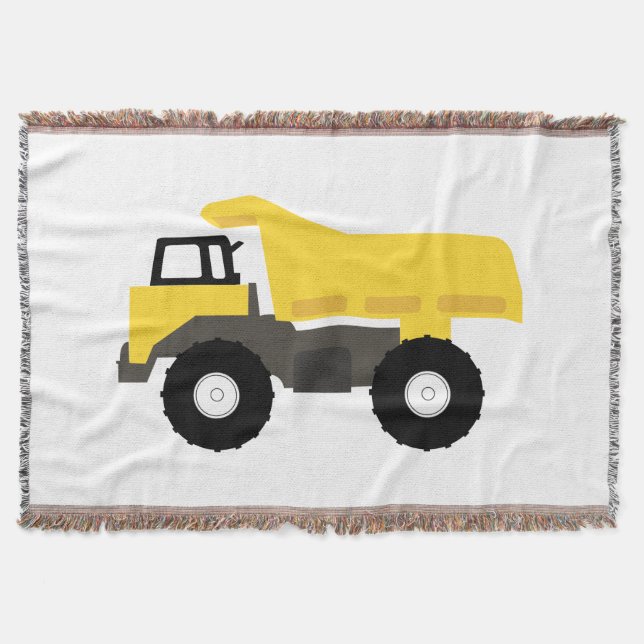 Dump Truck Construction Trucks Throw Blanket (Front)