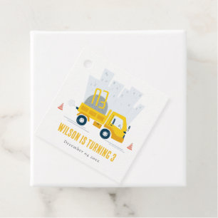 Dump Truck Construction Vehicle Kids Birthday Favour Tags