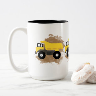 Dump Truck Construction Vehicle Mud  Two-Tone Coffee Mug