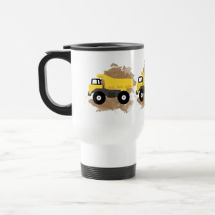 Dump Truck Construction Vehicle Mud Watercolor Travel Mug
