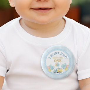 Dump Truck First Birthday Boy 3 Cm Round Badge