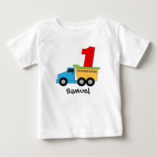 Dump Truck First Birthday Tshirt Personalised