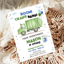 Dump Truck Green Garbage Truck Boy Birthday