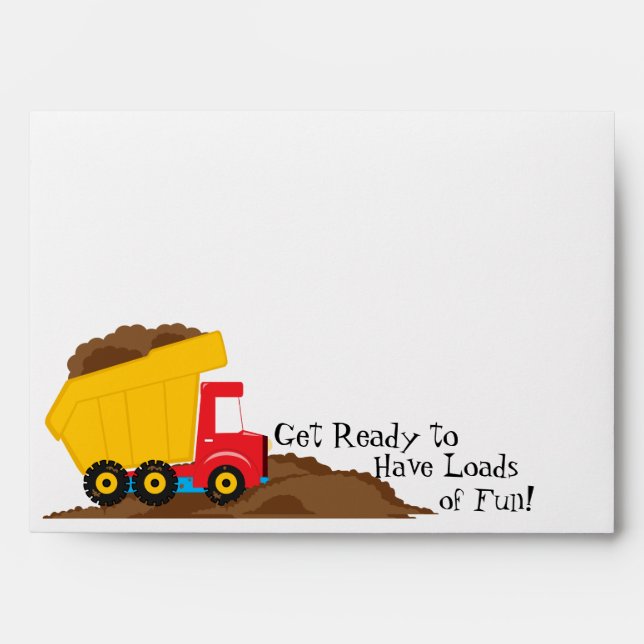 Dump Truck Invitation Envelope (Front)
