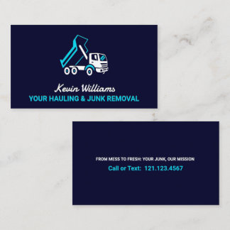 Dump Truck Junk Removal Business Card