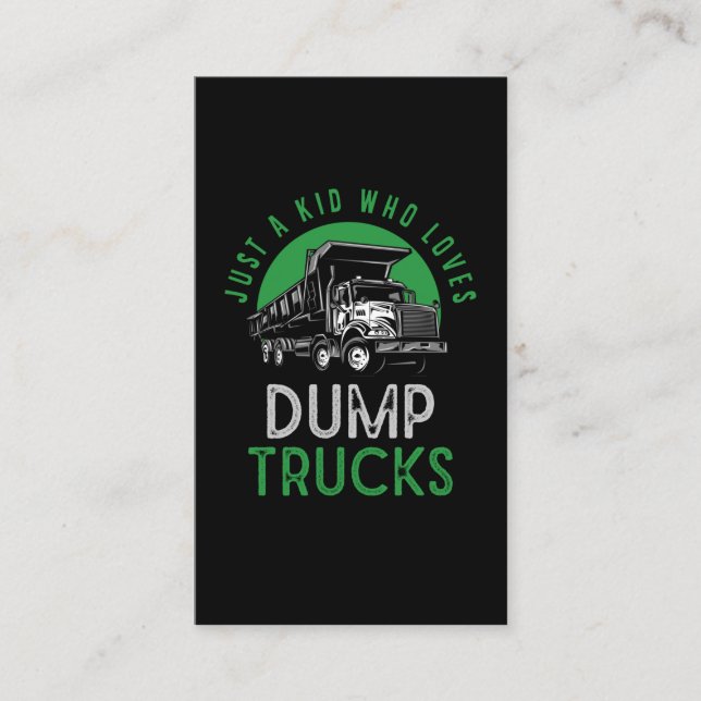 Dump Truck Kids Boys Recycling Truck Business Card (Front)