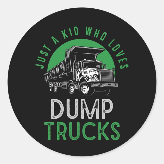 Dump Truck Kids Boys Recycling Truck Classic Round Sticker (Front)