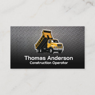 Dump Truck   Metal Steel Plate Business Card